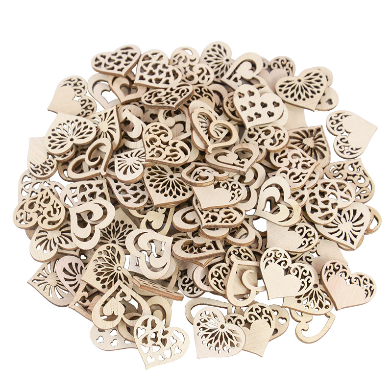 Craft Embellishment - 50/100 Stuks Uitgeholde Hart Patroon Kleine