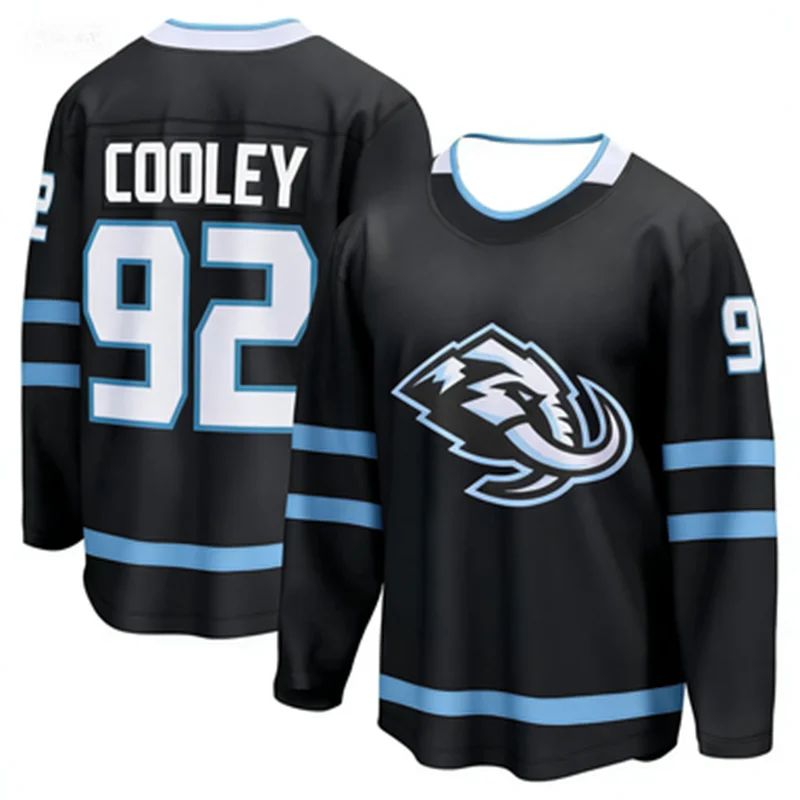 Embellish Knit - JEUGD IJSHOCKEYJERSEYS WIT MET ZWART/LICHTBLAUWE VERZIERINGEN