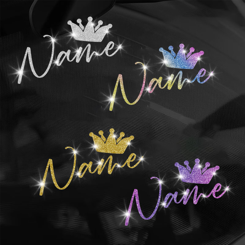 Glitter Vinyl Roll - 1PC aangepaste glitterkroon en naamstickers gepersonaliseerde