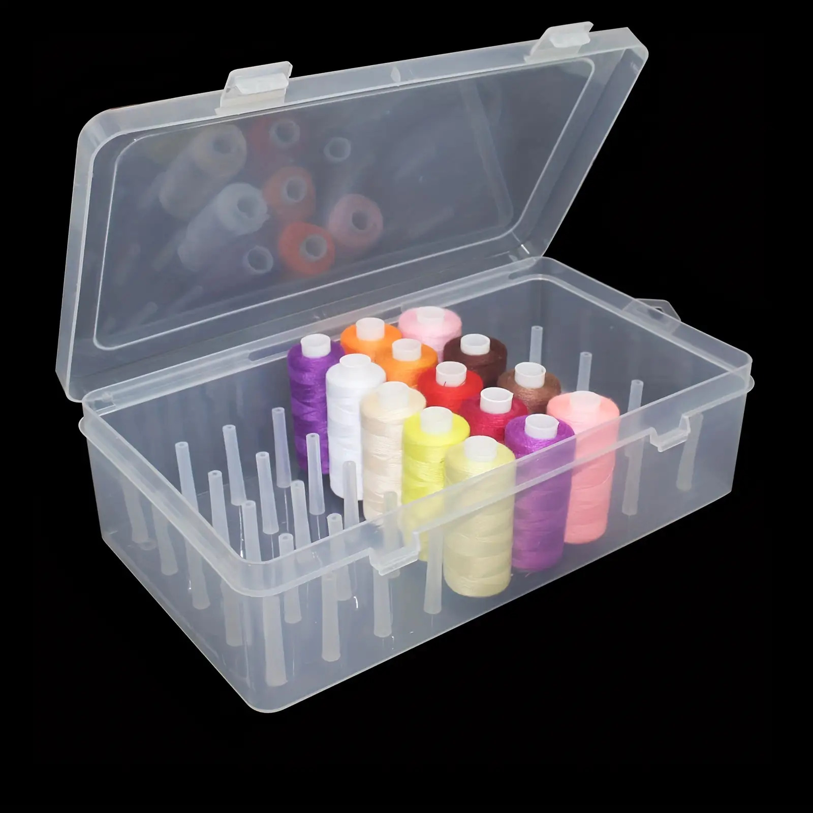Craft Embellishment Storage - Transparante plastic naaigaren opbergdoos met 42