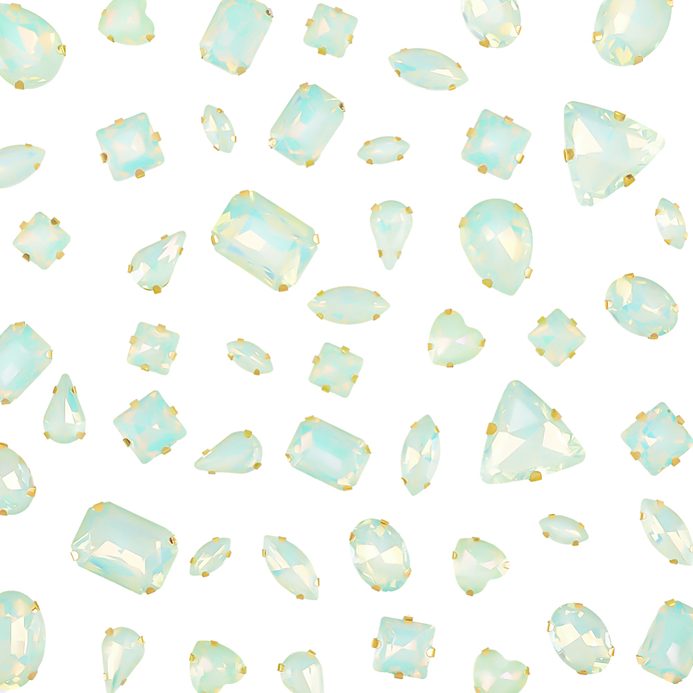 Sew On Rhinestone - 50 stuks opnaaistenen gemengde vormen glazen