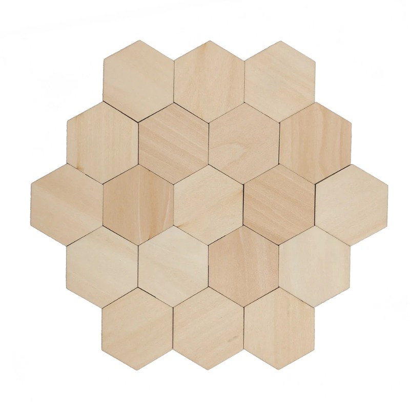 Craft Embellishment - 10-120mm Houten Zeshoek Blank Plakjes Onvoltooide