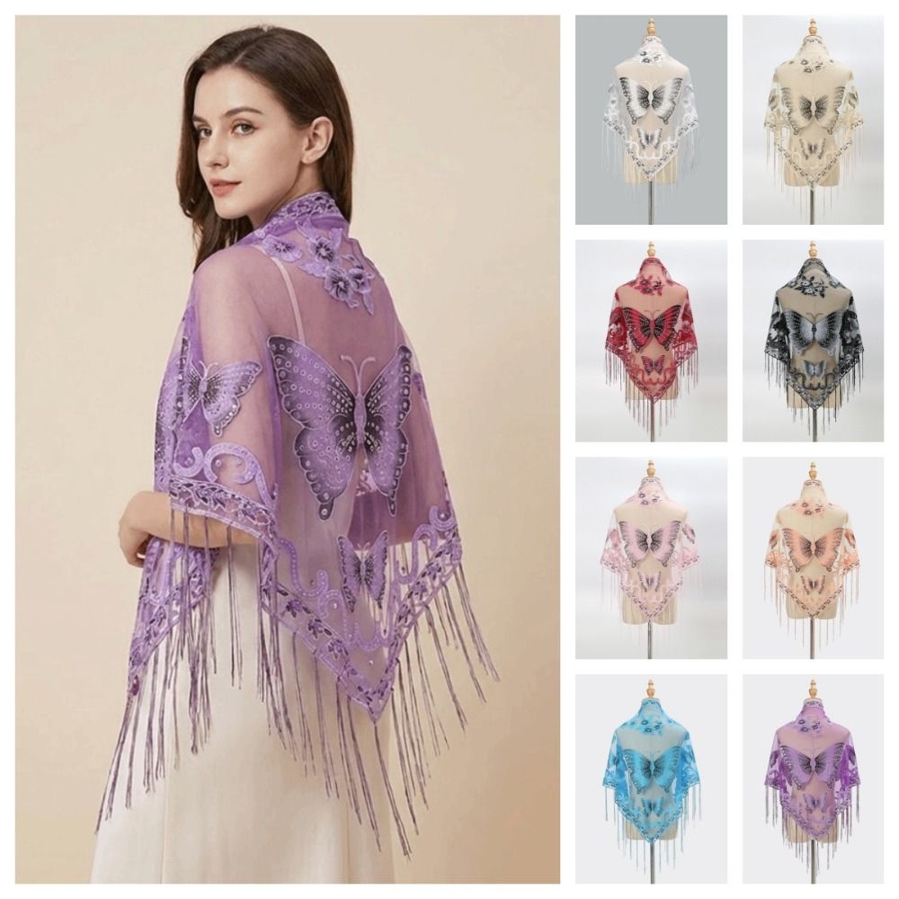 Luxe bloemenkant holle sjaal v - Tassel Fringe Trim recensie en prijs