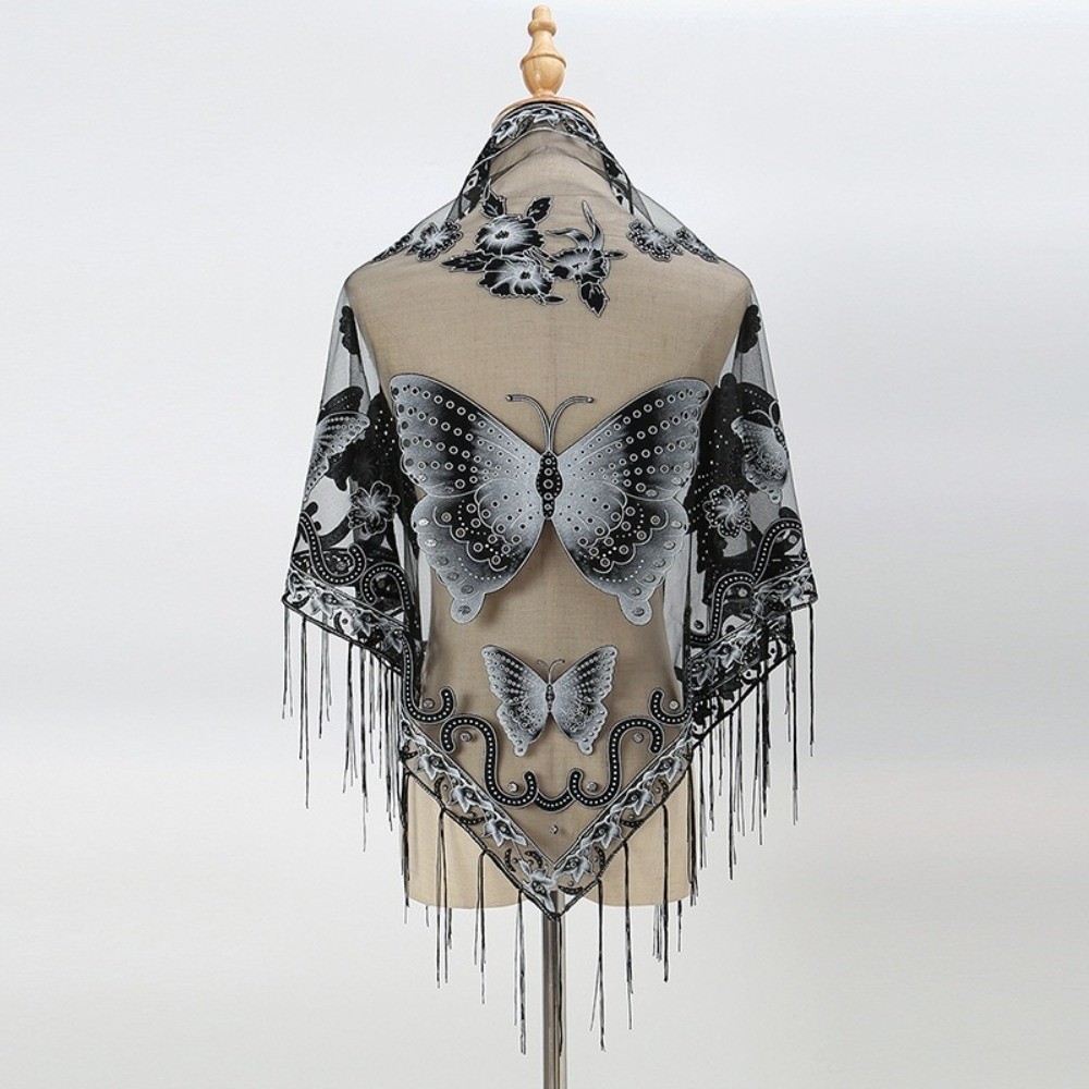 Luxe bloemenkant holle sjaal v - Tassel Fringe Trim recensie en prijs