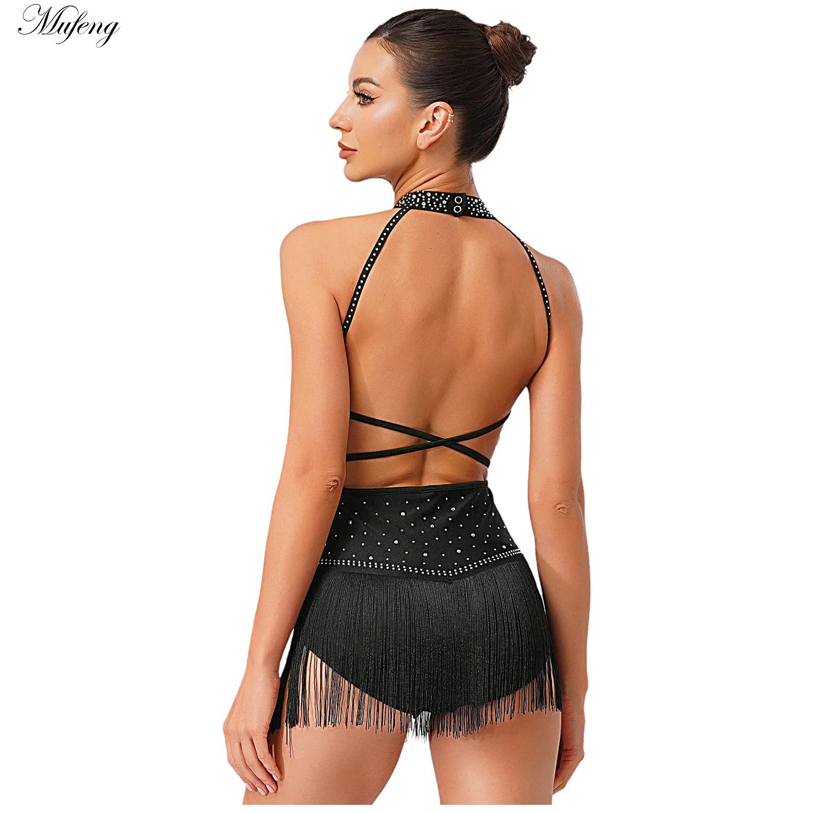 Vrouwen Dans Ritmische Jurken  - Rhinestone Banding Trim recensie en prijs