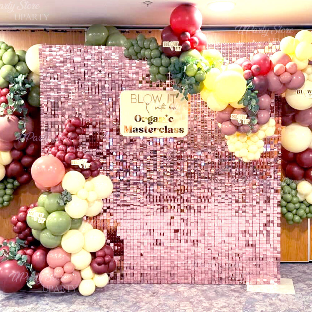 Glanzend roze muur achtergrond - Sequin Fabric Panel recensie en prijs