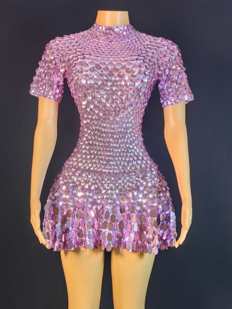 Mooie Pailletten Mini Jurk Sex - Rhinestone Banding Trim recensie en prijs