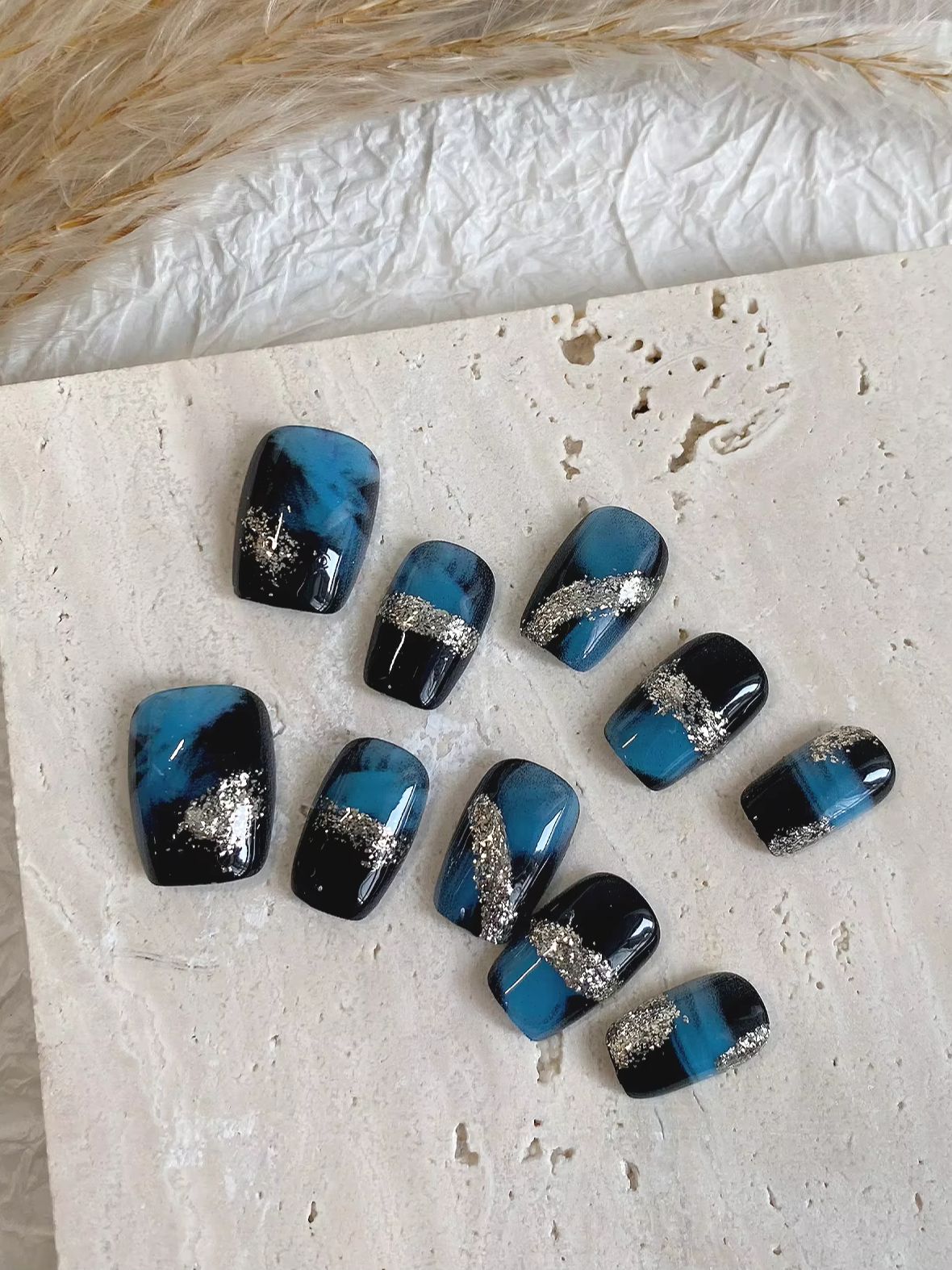 10-pack blauw-zwarte glanzende - Glitter Vinyl Roll recensie en prijs