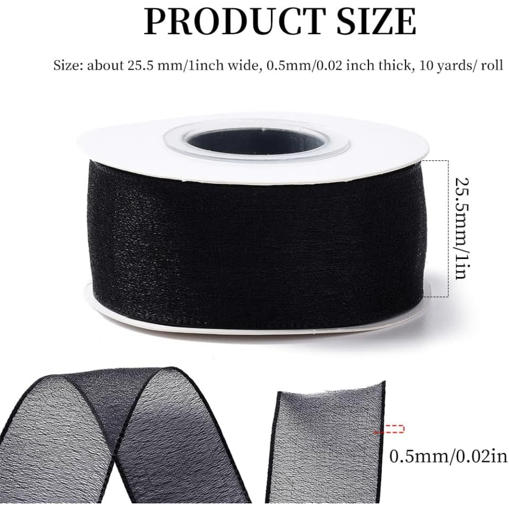1 inch zwart organza lint bedr - Organza Ribbon Spool recensie en prijs