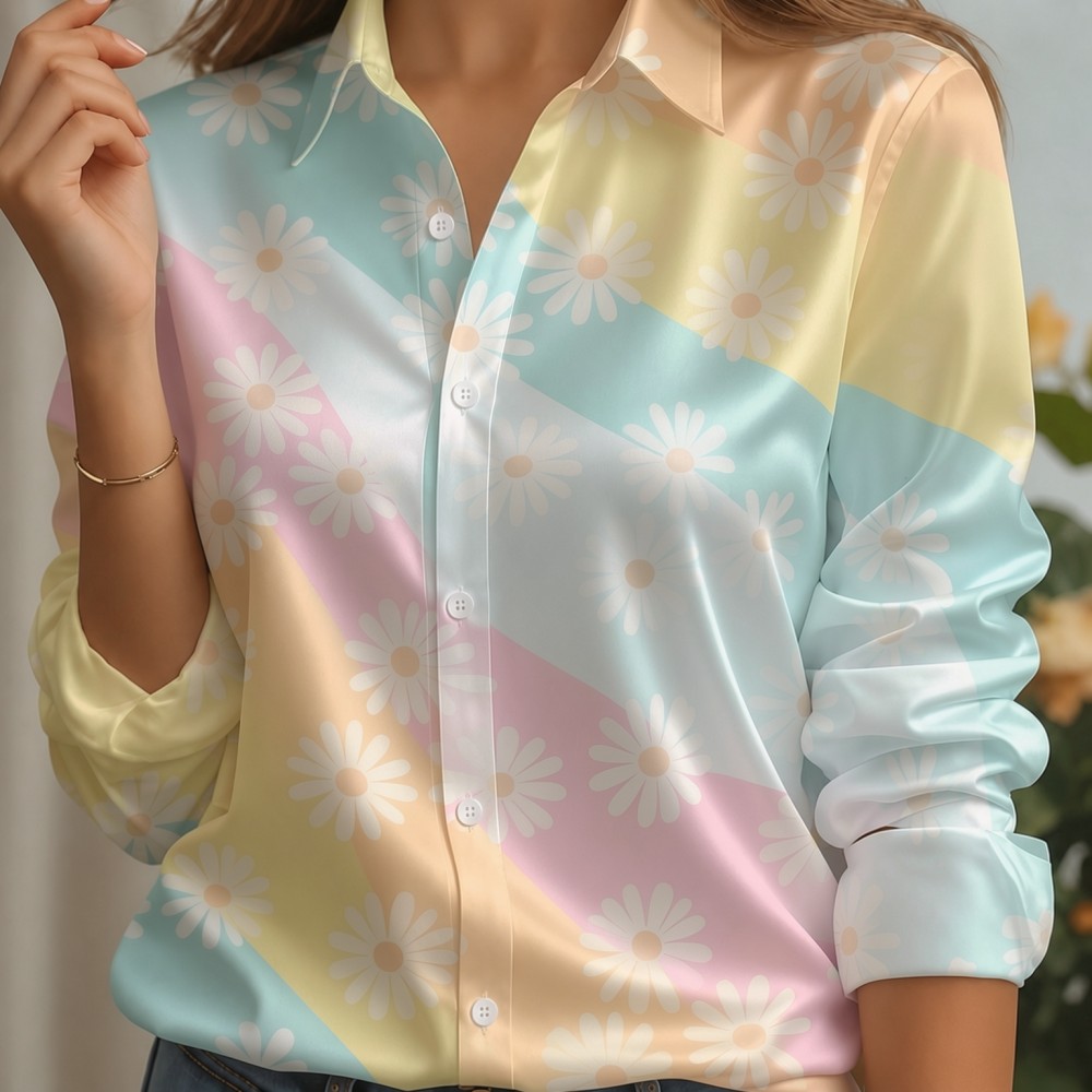 Dames satijnen overhemd met re - Embellish Knit recensie en prijs
