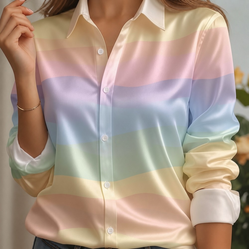 Dames satijnen overhemd met re - Embellish Knit recensie en prijs