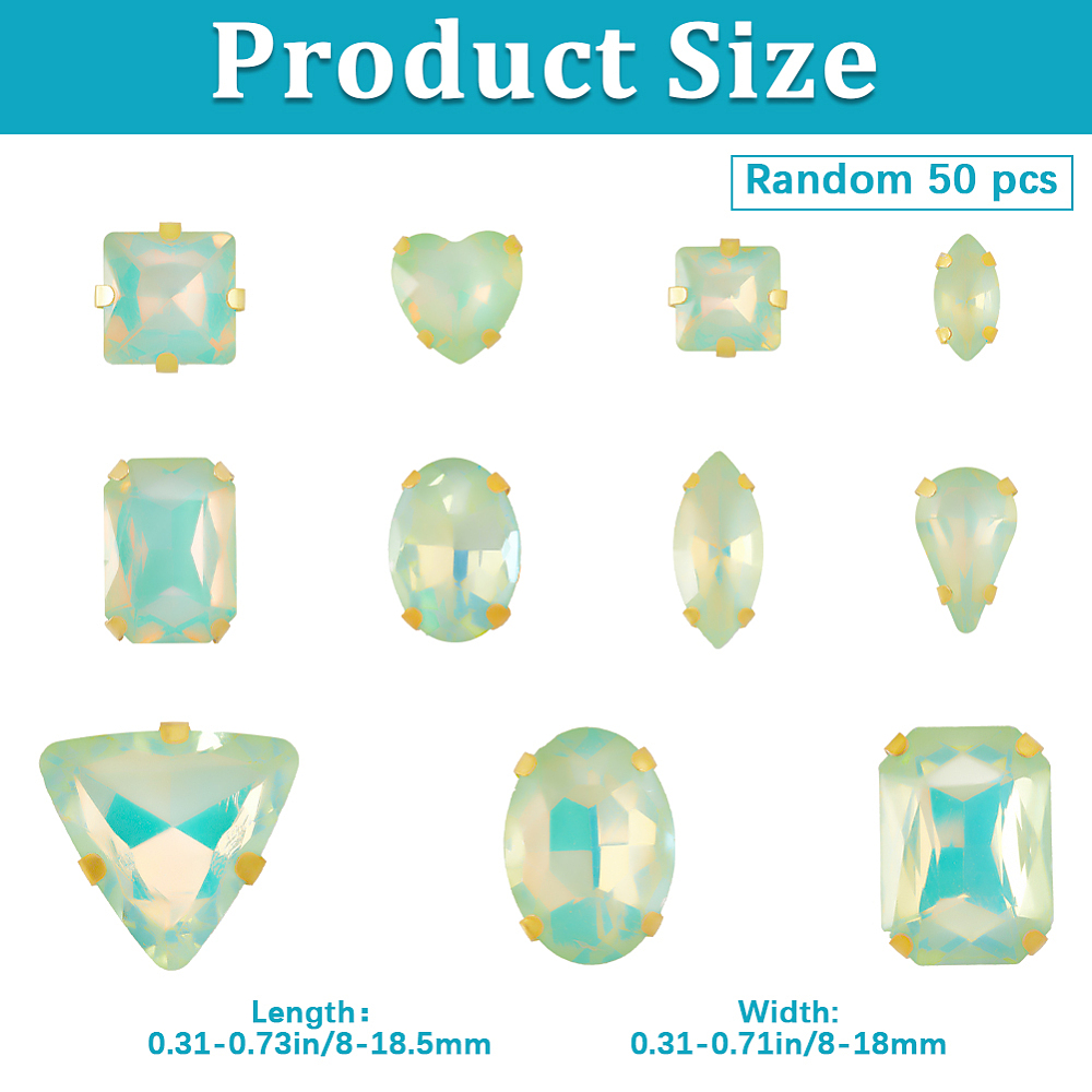 50 stuks opnaaistenen gemengde - Sew On Rhinestone recensie en prijs