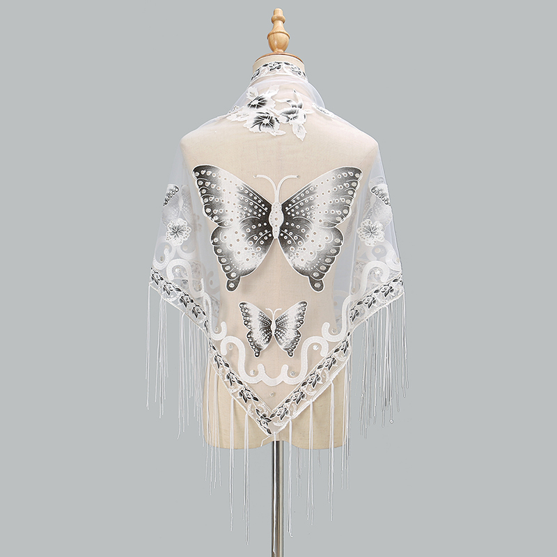 Mode Driehoek Sjaal Vlinder Bo - Tassel Fringe Trim recensie en prijs