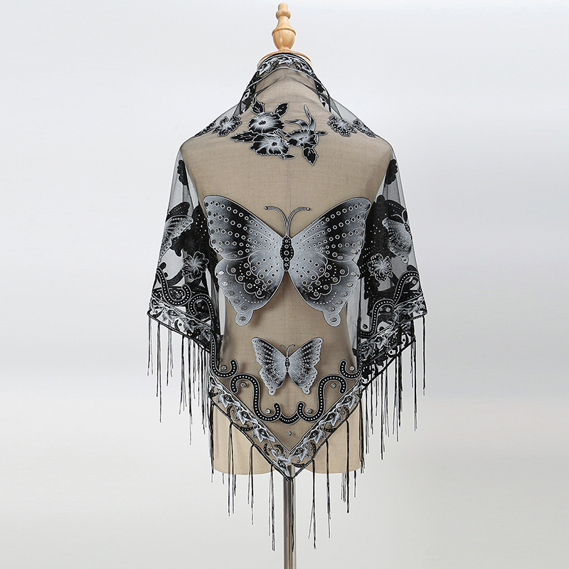 Mode Driehoek Sjaal Vlinder Bo - Tassel Fringe Trim recensie en prijs