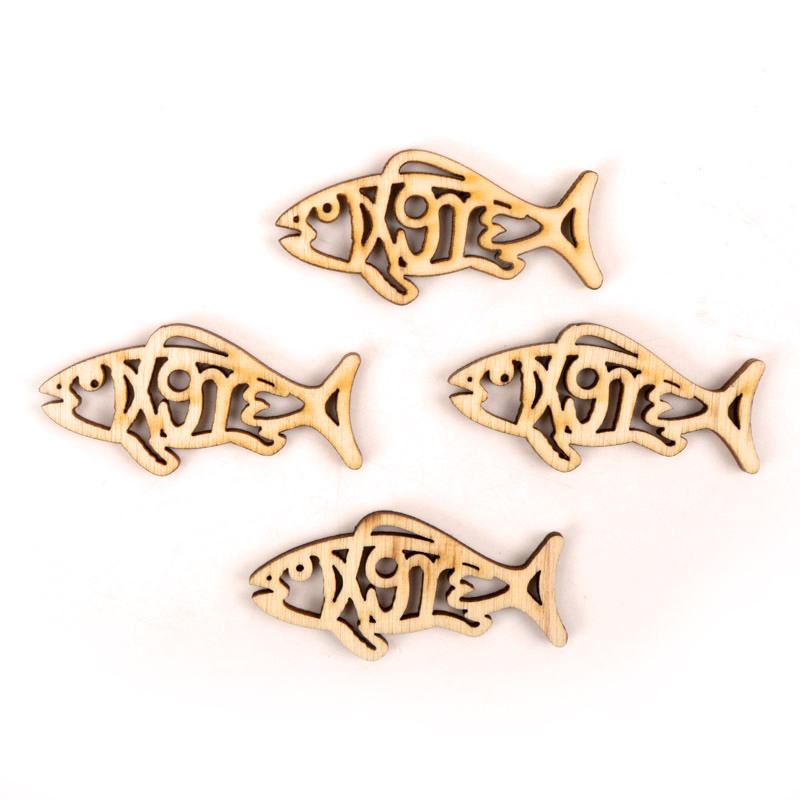 Houten Schattige Vis Vorm Kuns - Craft Embellishment recensie en prijs
