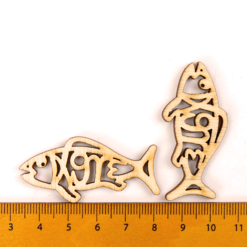 Houten Schattige Vis Vorm Kuns - Craft Embellishment recensie en prijs