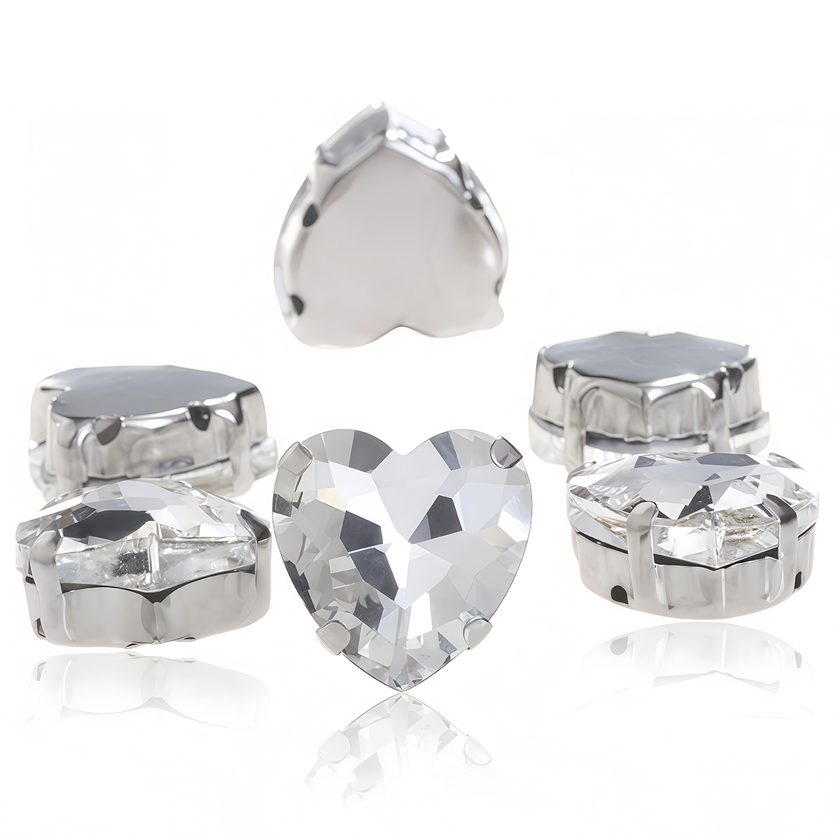 Hartvormige glazen steentjes m - Sew On Rhinestone recensie en prijs