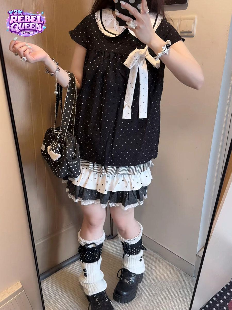 Y2K Kawaii Japanse Polka Dot 2 - Elastic Lace Trim recensie en prijs