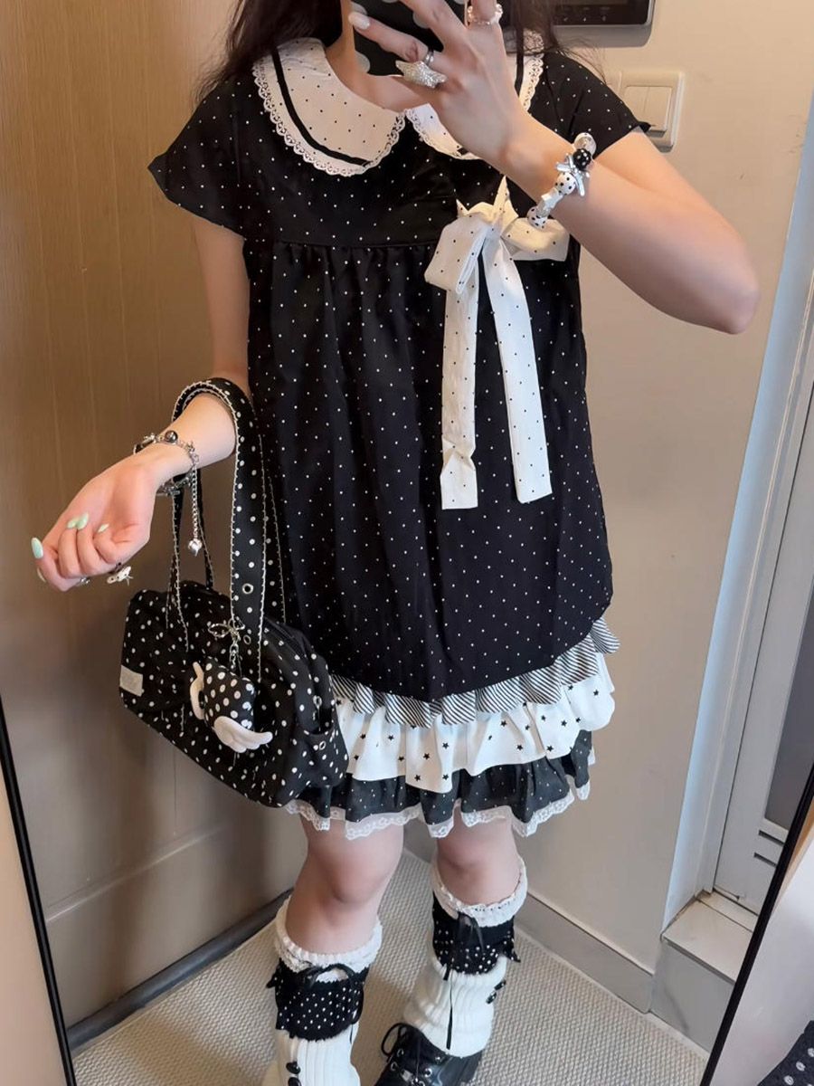 Y2K Kawaii Japanse Polka Dot 2 - Elastic Lace Trim recensie en prijs