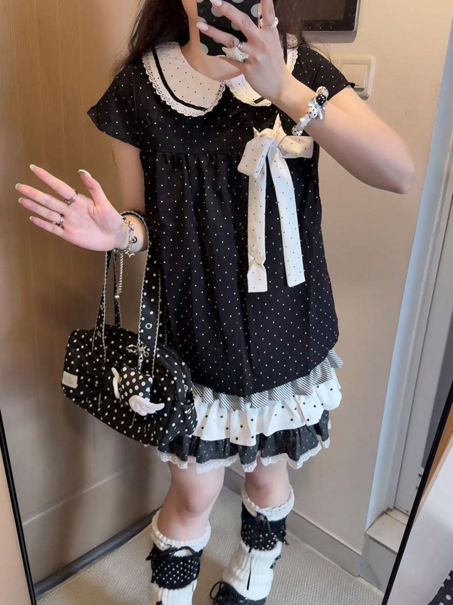Y2K Kawaii Japanse Polka Dot 2 - Elastic Lace Trim recensie en prijs