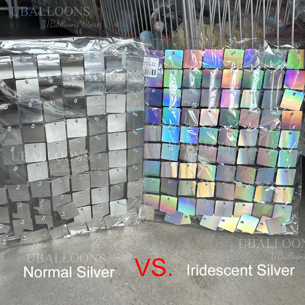 Iriserende zilveren glans wand - Sequin Fabric Panel recensie en prijs