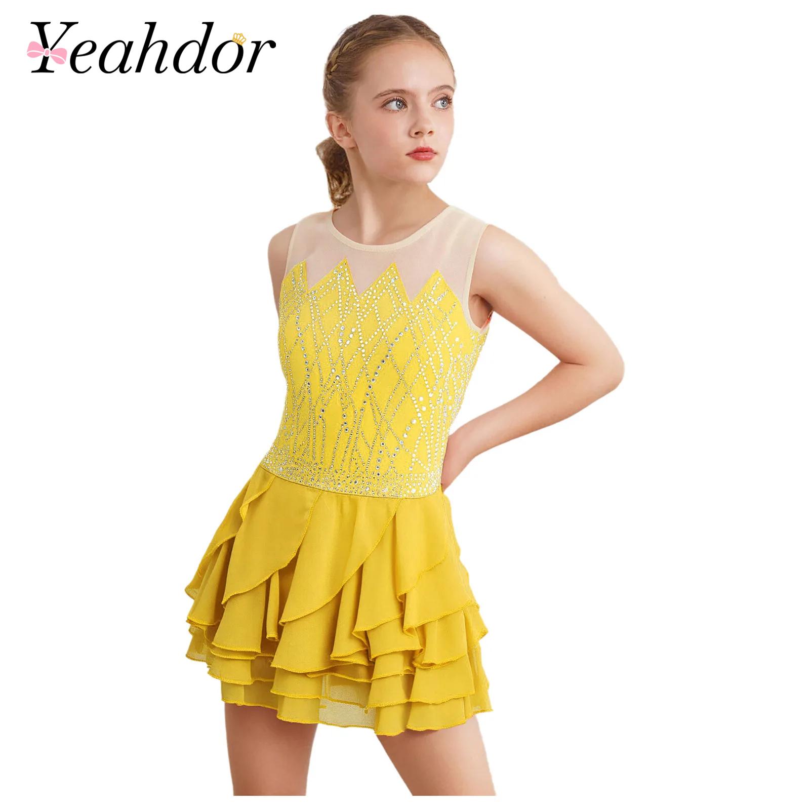 Meisjes Mesh Kunstschaatsen Ju - Rhinestone Banding Trim recensie en prijs