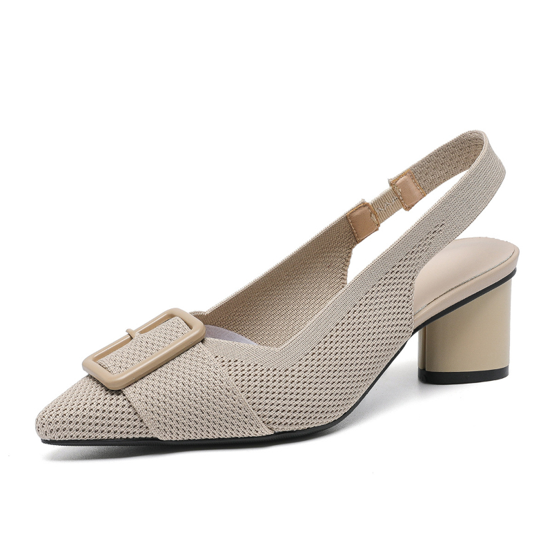 Gebreide holle sandalen met pu - Embellish Knit recensie en prijs